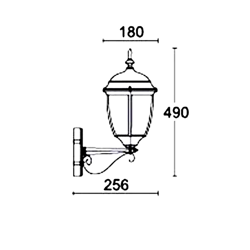 Садово-парковый настенный светильник LUSTERLICHT Dallas II 1276S QMT