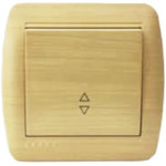 Вимикач накладний одноклавішний прохідний LEZARD Demet клен IP20 711-4700-105