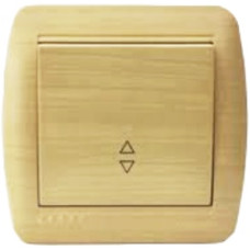 Выключатель накладной одноклавишный проходной LEZARD Demet клен IP20 711-4700-105