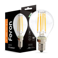 Светодиодная лампочка Feron LB-162 P45 7W E14 4000K Filament 40091