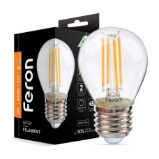 Светодиодная лампочка Feron LB-161 G45 6W E27 4000K Filament 40079