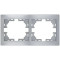 Рамка двухместная горизонтальная MIRA металл серый б/вставок 701-1000-147