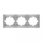 Рамка тройная горизонтальная MIRA металл серый б/вставок 701-1000-148