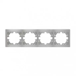 Рамка четверная горизонтальная MIRA металл серый б/вставок 701-1000-149