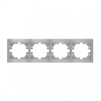 Рамка четверная горизонтальная MIRA металл серый б/вставок 701-1000-149