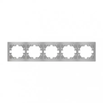 Рамка пятерная горизонтальная MIRA металл серый б/вставок 701-1000-150