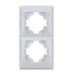 Рамка двойная вертикальная VIDEX Binera серебряный шёлк (VF-BNFR2V-SS)