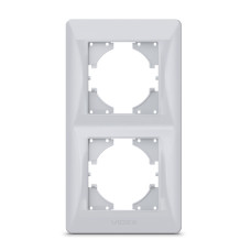 Рамка двойная вертикальная VIDEX Binera серебряный шёлк (VF-BNFR2V-SS)