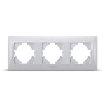 Рамка тройная горизонтальная VIDEX Binera серебряный шёлк (VF-BNFR3H-SS)