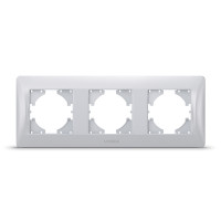 Рамка тройная горизонтальная VIDEX Binera серебряный шёлк (VF-BNFR3H-SS)