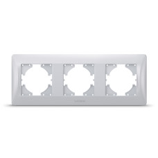 Рамка тройная горизонтальная VIDEX Binera серебряный шёлк (VF-BNFR3H-SS)