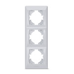 Рамка тройная вертикальная VIDEX Binera серебряный шёлк (VF-BNFR3V-SS)