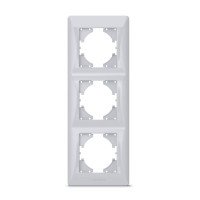 Рамка тройная вертикальная VIDEX Binera серебряный шёлк (VF-BNFR3V-SS)