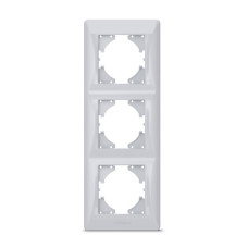 Рамка тройная вертикальная VIDEX Binera серебряный шёлк (VF-BNFR3V-SS)