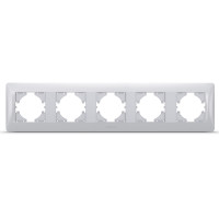 Рамка пятерная горизонтальная VIDEX Binera серебряный шёлк (VF-BNFR5H-SS)