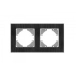 Рамка двойная горизонтальная VIDEX Binera черный алюминий (VF-BNFRA2H-B)