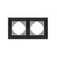 Рамка двойная горизонтальная VIDEX Binera черный алюминий (VF-BNFRA2H-B)