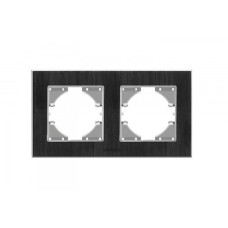 Рамка двойная горизонтальная VIDEX Binera черный алюминий (VF-BNFRA2H-B)