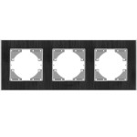 Рамка тройная горизонтальная VIDEX Binera черный алюминий (VF-BNFRA3H-B)