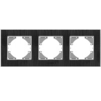 Рамка тройная горизонтальная VIDEX Binera черный алюминий (VF-BNFRA3H-B)