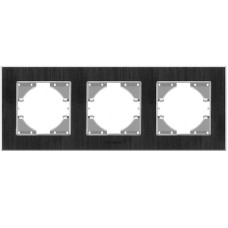 Рамка тройная горизонтальная VIDEX Binera черный алюминий (VF-BNFRA3H-B)