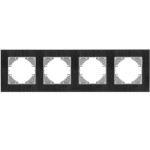 Рамка четверная горизонтальная VIDEX Binera черный алюминий (VF-BNFRA4H-B)