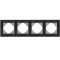 Рамка четверная горизонтальная VIDEX Binera черный алюминий (VF-BNFRA4H-B)