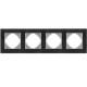 Рамка четверная горизонтальная VIDEX Binera черный алюминий (VF-BNFRA4H-B)