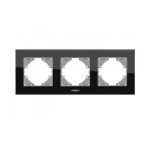 Рамка тройная горизонтальная VIDEX Binera чорное стекло (VF-BNFRG3H-B)