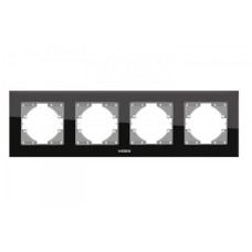 Рамка четверная горизонтальная VIDEX Binera черное стекло (VF-BNFRG4H-B)