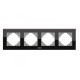 Рамка четверная горизонтальная VIDEX Binera черное стекло (VF-BNFRG4H-B)