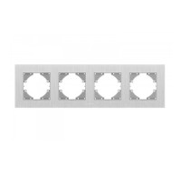 Рамка четверная горизонтальная VIDEX Binera серебристый алюминий (VF-BNFRA4H-SL)
