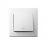 Выключатель одноклавишный с подсветкой LEZARD Lesya белый 705-0202-111