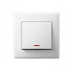 Выключатель одноклавишный с подсветкой LEZARD Lesya белый 705-0202-111