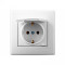 Розетка одинарная с/з и защитной крышкой LEZARD Lesya белый 705-0202-123B