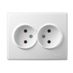 Розетка двухмесная б/з LEZARD Lesya белая 705-0202-128B