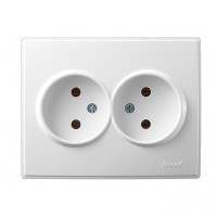 Розетка двухмесная б/з LEZARD Lesya белая 705-0202-128B