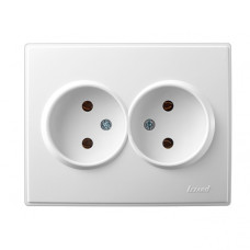 Розетка двухмесная б/з LEZARD Lesya белая 705-0202-128B
