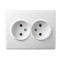 Розетка двухмесная б/з LEZARD Lesya белая 705-0202-128B