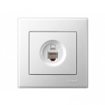 Розетка одинарная компьютерная LEZARD Lesya белая