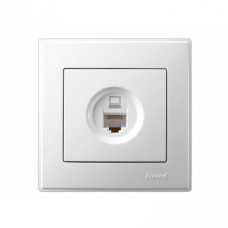 Розетка одинарная компьютерная LEZARD Lesya белая