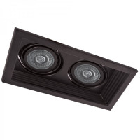 Встраиваемый карданный  светильник FERON DLT202 черный двойной поворотный 32405
