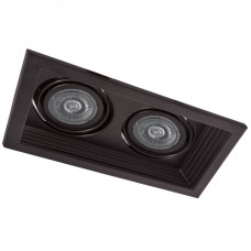 Встраиваемый карданный  светильник FERON DLT202 черный двойной поворотный 32405