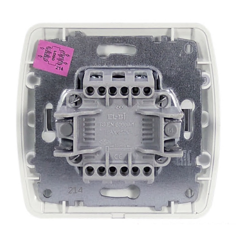 Выключатель промежуточный одноклавишный EL-BI Zirve белый (501-010201-214)