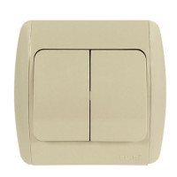 Вимикач двоклавішний EL-BI Zirve крем Fixline (501-010301-202)