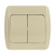 Выключатель двухклавишный EL-BI Zirve крем (501-010301-202)