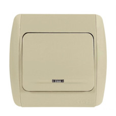 Выключатель одноклавишный с подсветкой EL-BI Zirve крем (501-010300-201)