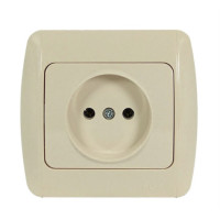 Розетка одинарная б/з EL-BI Zirve крем Fixline (501-010301-215)