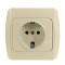 Розетка одинарная с/з EL-BI Zirve крем Fixline (501-010301-217)