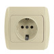 Розетка одинарная с/з EL-BI Zirve крем Fixline (501-010301-217)